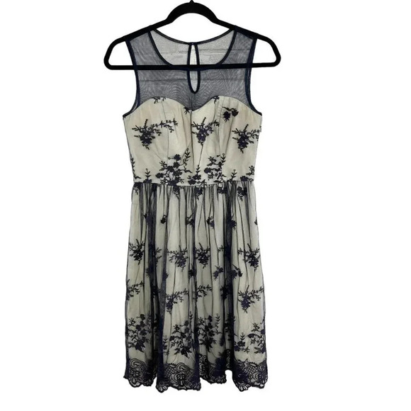 Geode - Modcloth Cherished Charm Blue Lace Overlay Dress Women's Size Small - Picture 1 of 9